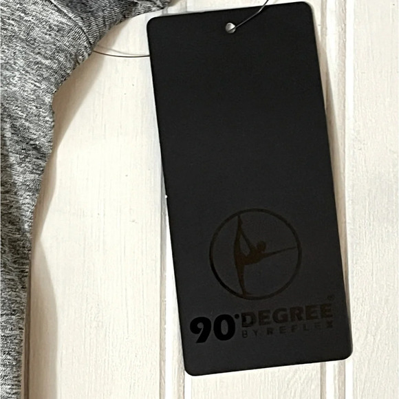 90 Degree Short Sleeve V Neck Performance Top Womens Medium Gray Stretch NWT - Picture 8 of 11